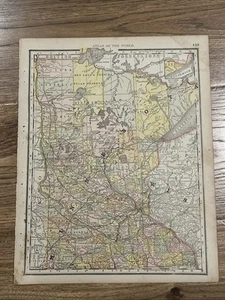 Antique 1889 Map Of Minnesota 14”x11” - Picture 1 of 5