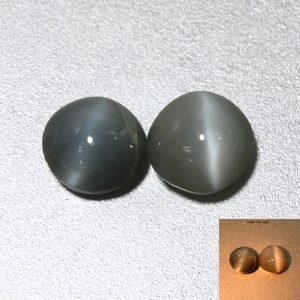 1.42 Ct [2 Pcs Pair] Rare Round Cut 5.1 MM Green To Red Alexandrite Cat's Eye - Picture 1 of 5