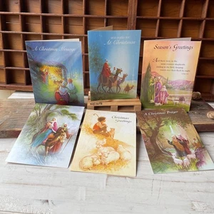 15 Vintage Christmas Cards Nativity Religious Bible Quotes Unused 1970's 80's  - Picture 1 of 16