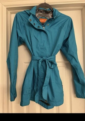 Merrell Women’s Long Rain Jacket Size Small Teal Green - Image 1 of 4