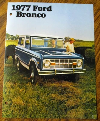 Ford Bronco 1977 Dealer Original Sales Brochure Literature Catalog Ad FDT-7713 - Image 1 of 4