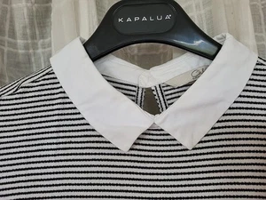 TRAUMHAFTES Sommer-Kleid-M- Vintagestyle- schwarz-weiss gestreift- Bes. Kragen - Bild 1 von 9