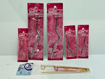 Lote de 6 nuevos soportes de puntada de cable Susan Bates 6 1/2" y 3" tejidos artesanales para tejer Foto 1 de 4