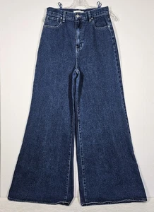 Womens PacSun Dark Wash Extreme Wide Leg Denim Jeans 28 High Waist Y2k Indie - Picture 1 of 9