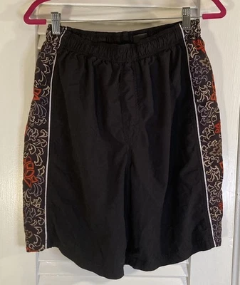 Express Black Floral Swim Trunks Lined Back Inside Pocket Men’s Size L Foto 1 de 4
