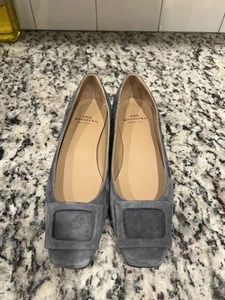 Ann Mashburn Buckle Shoe in Gray M7 Suede 36 - Picture 1 of 8