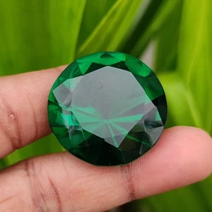 Piedra preciosa suelta natural de 77,50 quilates con forma redonda certificada de amatista verde - Imagen 1 de 9