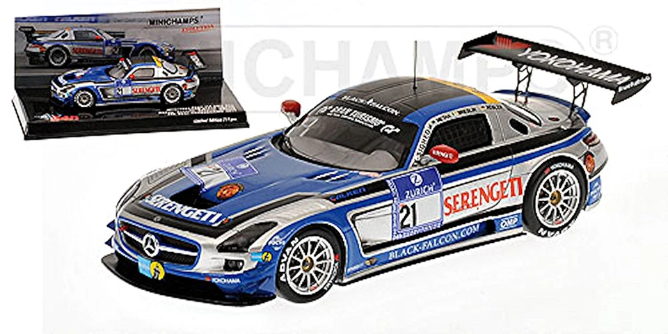 Mercedes SLS AMG GT3 24h ADAC Nürburgring 2011 #21 Nero Falcon Team 1:43 Minich - Immagine 1 di 1