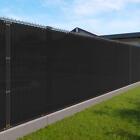 50'Black Beige Fence Privacy Screen, Backyard Fabric Mesh Tarp Garden Windscreen