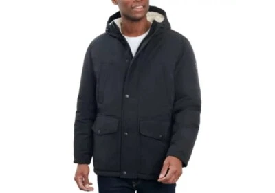 Lucky Brand Men's Size XL / XXL Insulated Parka Jacket w/ Fleece Hood Black - Image 1 of 4