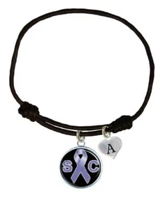 Custom Stomach Cancer Awareness Black Leather Unisex Bracelet Jewelry Pick Charm - Picture 1 of 43