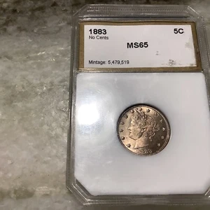 1883 No Cent Liberty V- Nickel BU - Picture 1 of 2