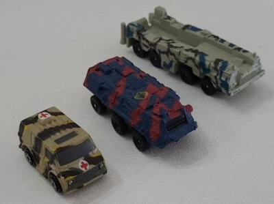 Mico Machines Lot of 3 Miltary Trucks GI Joe Troop Transport Ambulance Vintage ⬇ - Image 1 of 4