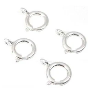4 Sterling Silver Spring Ring Clasps 9mm - Picture 1 of 2