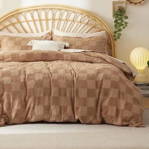 Duvet Cover Queen Size,Checkered Duvet Cover Queen Set for All Seasons,90" x 90" - Picture 1 of 7