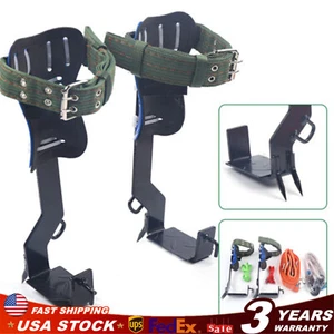 Tree Climbing Spike Set Pole Climbing Spurs w/ Rope Climber Adjustable Long! - Picture 1 of 18