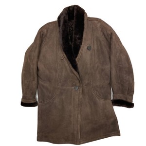 vintage black shearling coat