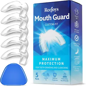 Mouth Guard for Grinding Teeth at Night: 5 Pack Moldable Sleeping Nightguard for - Picture 1 of 7