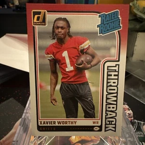 2024 Panini Donruss Xavier Worthy #50 Throwback Rated Rookie Chiefs (RC) - Picture 1 of 2