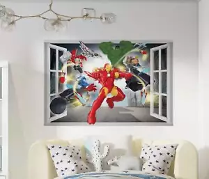 The Avengers Superheroes 3D Window Wall Sticker Decal - Picture 1 of 3