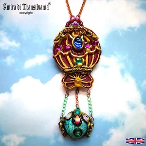 Hot Air Balloon Pendant Art Deco Charm Jewellery Vintage Old Style Luxury West - Picture 1 of 24
