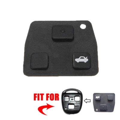 Replacement 2/3 Button Car Remote Key Rubber Pad Black Fit For Toyota Avensis - Image 1 of 4