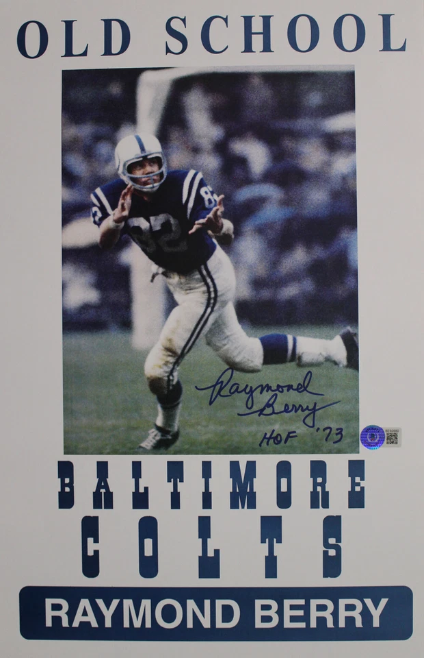 Raymond Berry Autographed/Signed Baltimore Colts 11x14 Photo Beckett 37549 - Image 1 of 1