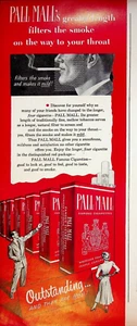 1949 Pall Mall Cigarettes Vintage Print Ad 1940s Outstanding Mild Filters - Picture 1 of 1
