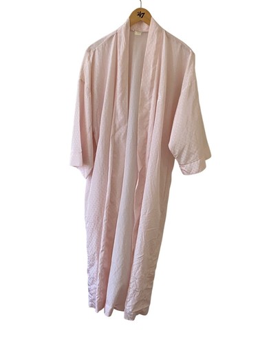 Accappatoio donna vintage Christian Dior rosa ricamato manica lunga L XL