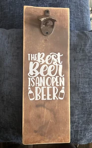 Shortiez Ink Wood Bottle Opener Sign Garage Kitchen Man Cave Beer Decor - Picture 1 of 3
