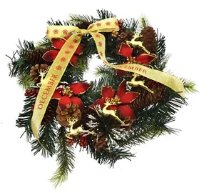 Danbury Mint 11" Willabee & Ward Floral Wreath Christmas Home Décor December - Picture 1 of 3