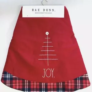RAE DUNN Red & White Embroidered Christmas Tree JOY TREE SKIRT 54" NWT New - Picture 1 of 4