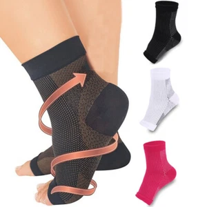 Lotto Calzino Compressione Manicotto Caviglia Supporto Tacco Brace Arco Avvolgimento FASCITE PLANTARE - Foto 1 di 18