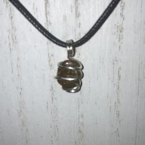 Handmade Natural Baltic Sea Foam Brown Amber Silver Tone Wire Wrapped Reiki - Picture 1 of 3