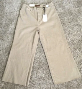 JUDY BLUE Jeans Women's 11/30 High Waist Straight Leg Raw Hem Khaki Stretchy NWT - Picture 1 of 20