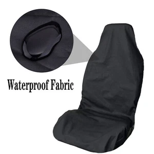 1Pcs Front Seat Covers Car Pet Dog Travel Waterproof Protector Non-Slip Black US - Picture 1 of 8
