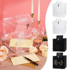 Acrylic Wedding Card Box with Lock Clear Money Box Graduation Decor For P1N3