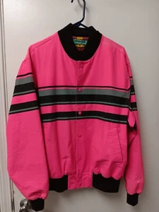 Vintage Wrangler Brushpopper Jacket Mens L Pink Black Gray Cowboy Cowgirl Grunge - Picture 1 of 24
