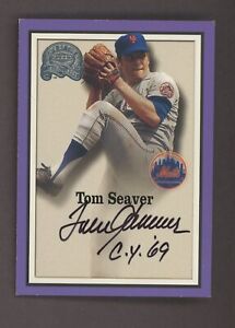2000 Fleer Greats Of The Game Purple Tom Seaver New York Mets HOF AUTO 61/69