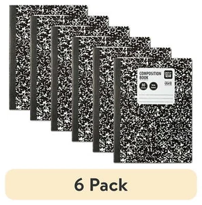 (6 pack) 80 Sheets Marble Composition Book, 9.75 x 7.5 Wide Ruled - Picture 1 of 8