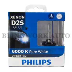 (PAIR) PHILIPS D2S Ultinon Xenon HID 6000K Pure White Headlight Bulb 85V 35W - Picture 1 of 15