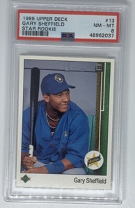 Gary Sheffield PSA 8 NM-MT 1989 Upper Deck Graded Baseball Star Rookie Card RC