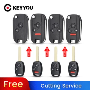 BLADE CUT by PHOTO Modified Car Key For Honda Acura Civic Accord Jazz CRV HRV - Imagen 1 de 13