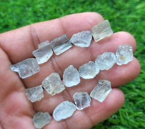 Natural Blue Aquamarine Rough 15 Pcs 10-16 mm Size Loose Gemstone For Jewelry - Picture 1 of 10