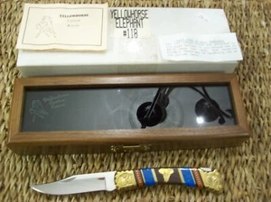 CUSTOM BUCK KNIFE 110 By "Yellowhorse Knives" / ELEPHANT #0118 / NOS MINT 1996 - Picture 1 of 18