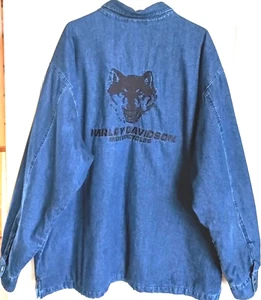 GIACCA DA EQUITAZIONE DA MOTO HARLEY DAVIDSON DENIM WOLF DA UOMO TAGLIA 3XL - Foto 1 di 8