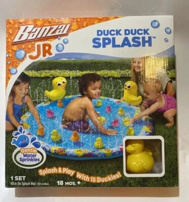 Banzai Jr Duck Duck Splash Inflatable Kiddie Pool Splash and Play 15 Duckies New - Image 1 of 2