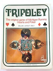 Vintage 1969 Cadaco Tripoley Michigan Rummy Mat Deluxe Edition NEW SEALED BOX