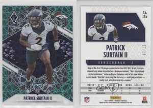 2021 Panini Phoenix Rookie Green Lazer /25 Patrick Surtain II #145 Rookie RC