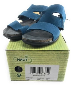 NAOT - Larissa Leather Ankle Strap Sandals Blue Women's Size EUR 37, US 6-6.5M - Picture 1 of 4